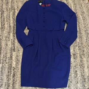 Mariana Vintage Elegant Royal Blue Dress  Jackie O, Meghan Markle Costume
